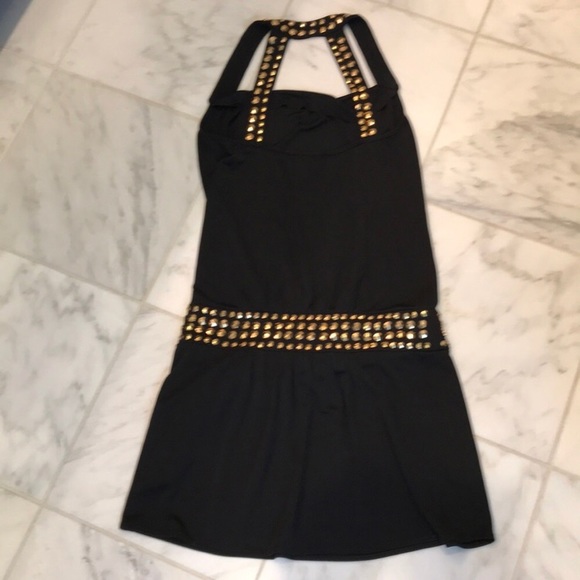 Milly SHOWSTOPPER Black dress with gold studs - Picture 4 of 5